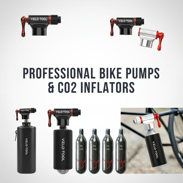 Small CO2 pump from Velo-Tool, easily fits into your back pocket and has your back when you need to inflate your tires during the ride.