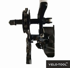Close-up of a bicycle chain and gear system with