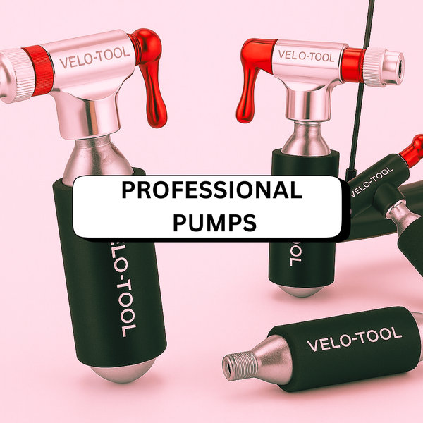 Small CO2 pump from Velo-Tool, easily fits into your back pocket and has your back when you need to inflate your tires during the ride.