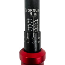 Torque wrench with red and black design on a white background