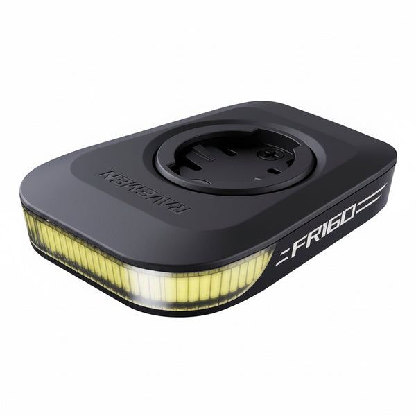 Ravemen front bike  light on a white background.