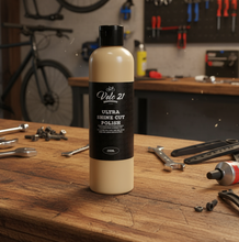 Bottle of Velo 21 Ultra Shine Cut Polish on a white background