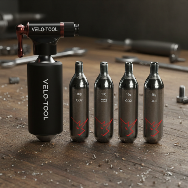 CO2 Pump Bundle with 5 Cartridges - Professional Inflator Kit Velo-Tool