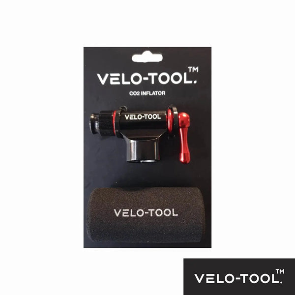 VELO-TOOL CO2 inflator with packaging on a white background