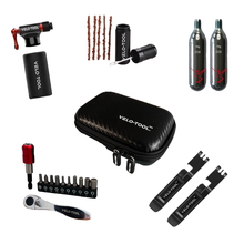 Essential Cafe Stop Tool Kit - Tubeless Repair & CO2 Inflator Bundle Velo-Tool