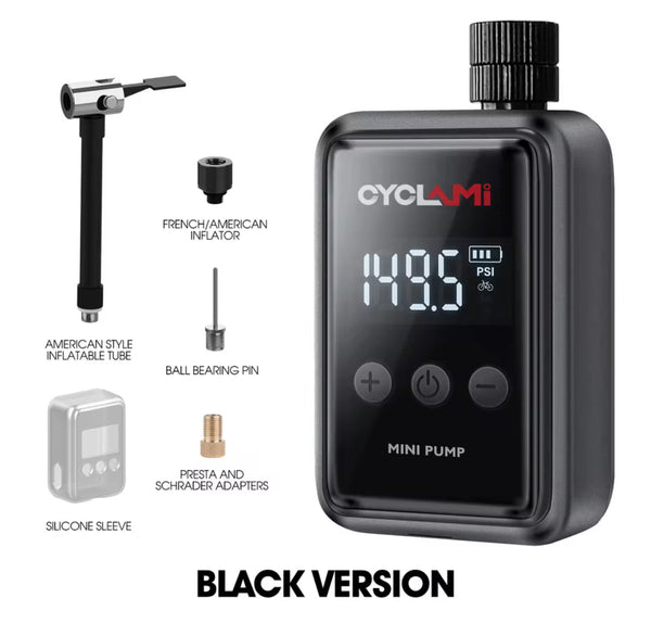 Electric Bike Pump 150PSI - USB Rechargeable Portable Compressor CYCLAMI
