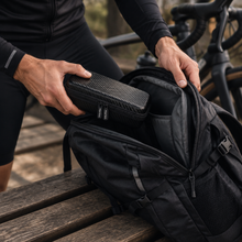 Case being placed into a cyclist