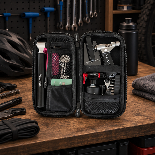 Home workshop tool case with tools organised inside