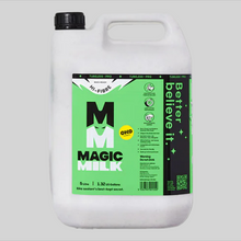 Keg of 5ltr Magic Milk with green label on a white background